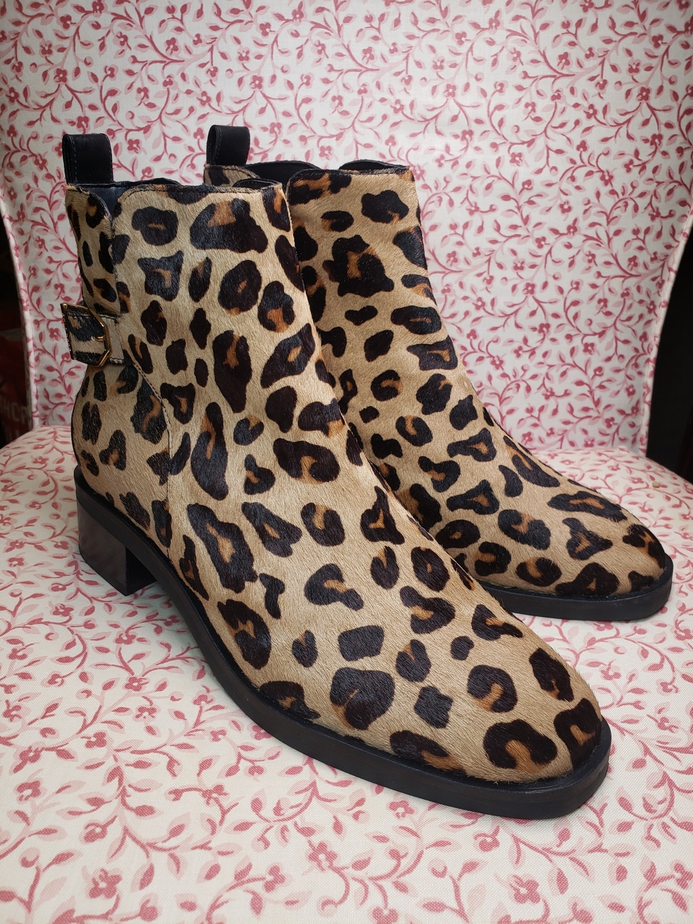 Cole Haan Kimberly Water Resistant Leopard Print Ankle Boots